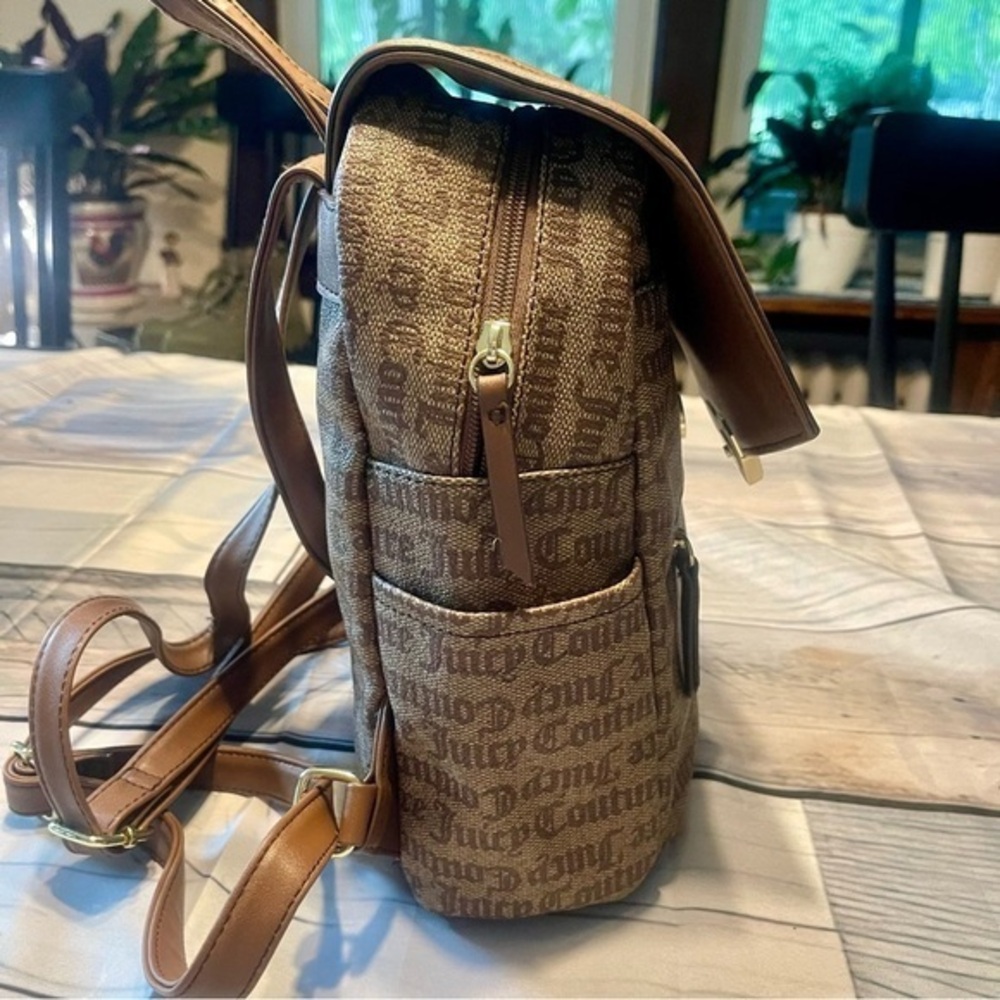 Juicy Couture Modern Chic Medium Macroon Dot Backpack- Brown 🔥EUC🔥 - Picture 2 of 15